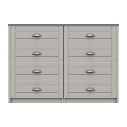 f0a043429ef05a12f9ac2a9923a2632bca5fadfa0c14f455ca1288b6f49d9129.jpg An Image of Darwin Wide 8 Drawer Chest Mid Oak (Brown)