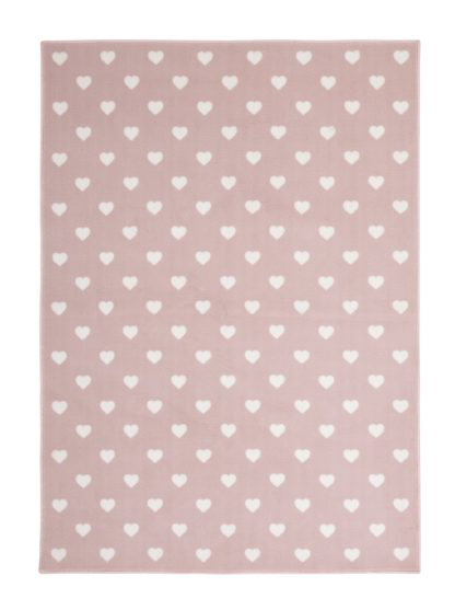 17ec5a3655fc5d98ed6a26dbd9e06e56ad1897da351189f74753e79ef3a55396.jpg An Image of Argos Home Hearts Cut Pile Rug - 120x170cm - Pink