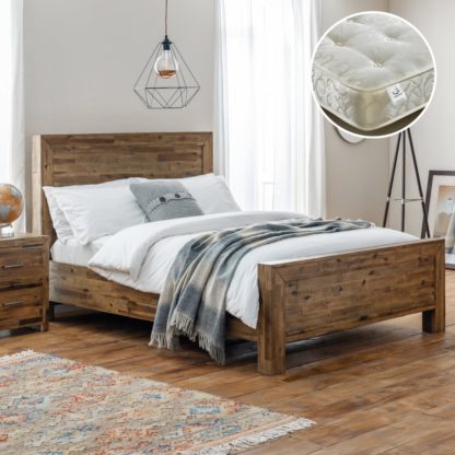 1d322e70b9ffd6e993d754e6fe5aa38a78d3fd5966c7a9378dbd0fe4f5a205ac-2.jpg An Image of Hoxton/Gold - Super King Size - Low Foot-End Bed and Tufted Orthopaedic Spring Mattress Included - Oak/White - Wooden/Fabric - 6ft - Happy Beds