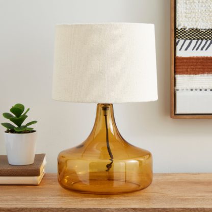 An Image of Kunal Glass Table Lamp Smoke