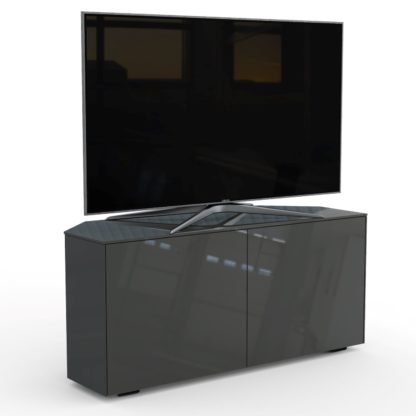 8cf10344dc467e7299ecbbc54acaefd8673802075fb1458e9cf54b04010e5324.jpg An Image of Frank Olsen Smart 2 Door Corner TV Unit - Grey