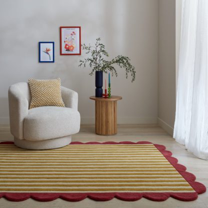 a4d63d4dc44855aa61e01da460f065f9088a2cdf4a4ef2e9bc12ea9952968eea.jpg An Image of Milo Scallop Yellow Wool Rug Milo Yellow