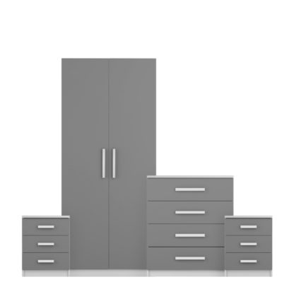 cf7922f27fa8d18a1060bad0aae32c76e6f3877fb8ad38aee8dcd824ef8892b7.jpg An Image of Sudbury 4 Piece Double Wardrobe Bedroom Furniture Set Grey