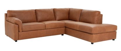 1cc0c8e69f47850b38f0f70bb82d55620cdc79ec902df07c55d4c39783131d2e.jpg An Image of Habitat Florence Leather Right Hand Corner Chaise Sofa - Tan