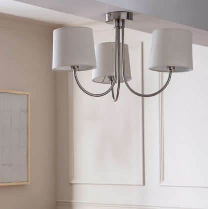 3812e22563a1ecee7c866f98821420e476f55ccdf687463edfd721a9a1573ef5.jpg An Image of Habitat Modern Country Steel Ceiling Light - Natural&Chrome