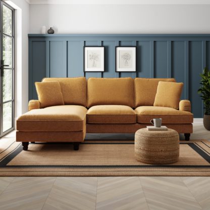 3cb2f97c742c741d8117951f535b52bb77f44d6c14652669ddc8e343f5dedc57.jpg An Image of Beatrice Tonal Chenille Corner Chaise Sofa Tonal Chenille Clay