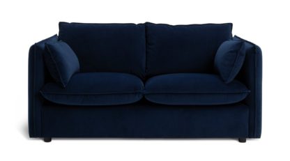 4d76b2fdb3174c8f999059e4780524eb3bebfd166495dec97bd3de6f861abe19.jpg An Image of Habitat Willow Velvet 2 Seater Sofa - Navy