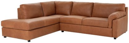 4f3955d6b22e14bb87c2fd86903fd8578b34647885432cf98d5cd4fe7ec90867.jpg An Image of Habitat Florence Leather Left Hand Corner Chaise Sofa - Tan