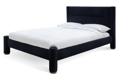 5469f5ac238902641403e6c4a00307492a09c6ab831663174cc164f7d3864c09.jpg An Image of Habitat Vallero Luxe Kingszie Boucle Bed Frame - Navy