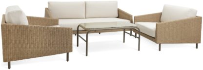 5666bf31c13473d87ed81e6fe4022c9731003a7327190b8bd03a3ff77d078936.jpg An Image of Habitat Ella 5 Seater Rattan Effect Garden Sofa Set- Natural