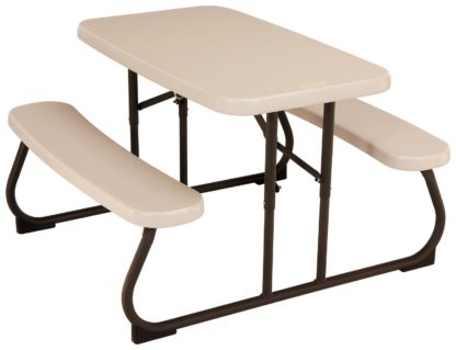 6729acf62abb813a9b873b7bc35cee0e67346f8f8c01ea98be3f41b304da68d4.jpg An Image of Lifetime 4 Seater Plastic Picnic Table - Almond