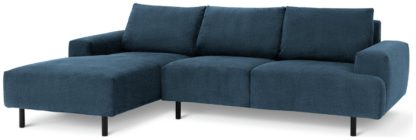 72bb31c2350f26df793d353ad816e2768a9e1411a977a97bc4dfae402347a288.jpg An Image of Habitat Julien Velvet Left Hand Corner Chaise Sofa - Navy