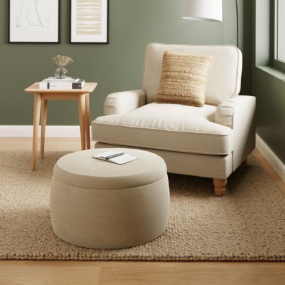 82546b836ab1881aa331595bccccb73dfde2f473521fb2fcb26e1e731f7c2298.jpg An Image of Medium Round Storage Pouffe, Luna Natural Natural