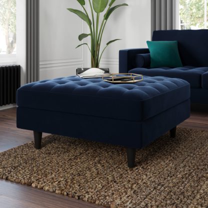 8dcd7b7b6bba2eb0a85869c658de84b69918261a399981471dd9d6071766715a.jpg An Image of Zoe Square Footstool with Storage Velvet Olive