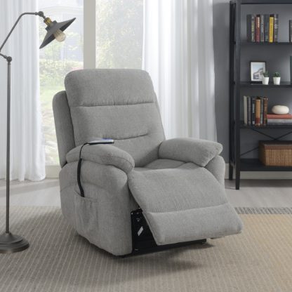 a2a7382b5117f8afb33bbbd67509133c8464471364cd7874025c603515fb4cd6.jpg An Image of Arianna Electric Rise and Recline Armchair Light Grey