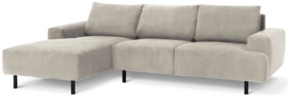 b3513dd49ea84787e72fe67a0de2bfa635c168f49a600bd56e1bb5d13383e658.jpg An Image of Habitat Julien Velvet Left Hand Corner Chaise Sofa-Parchment
