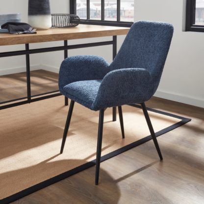 b4fa68b6103d215019443be34e3f7721e16775816b9813e52f7ae7836744230a-1.jpg An Image of Axel Boucle Chenille Dining Chair Folkstone Blue