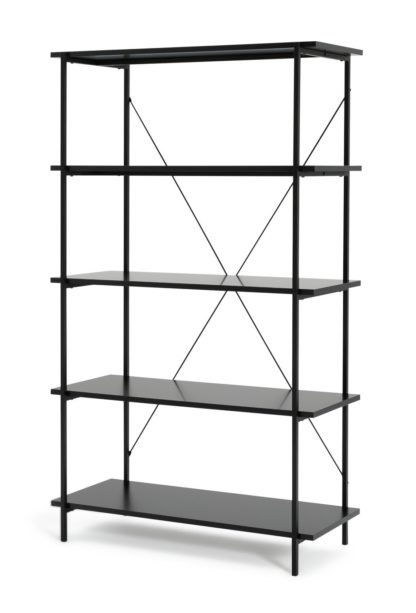 dac993ea79949527b25e2e97a32e576a939d173a8be72922e28eea0efa5fb246.jpg An Image of Habitat Huckley 5 Tier Steel Shelving Unit- Black