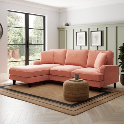 db10fe443587bcaa4b87b11f8b08fbf931df91e13e57a578652dfb98aeace8f7.jpg An Image of Beatrice Tonal Chenille Corner Chaise Sofa Tonal Chenille Clay