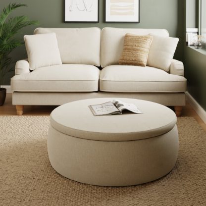e07dd2b4d9cbd2f7fc5dbfe37bf8413839f5c29767aa3b39b53038f1b1e9557d.jpg An Image of Large Round Storage Pouffe, Luna Natural Natural