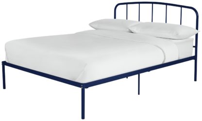 e6b61fa19b8f06fe8543964997fb444fcd8e8aa2c31a0df2fdaabbd0dffcbab6.jpg An Image of Argos Home Freja Double Metal Bed Frame - Blue