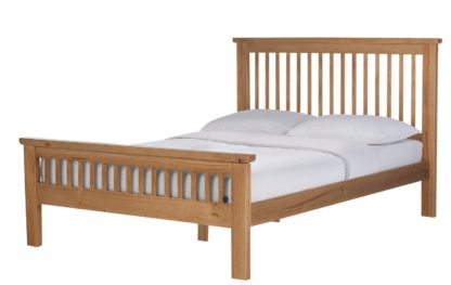 fb160eab0a73bd743fcf3c35b821f60f95fde0930ed3d921921c2e5d66fc32b8.jpg An Image of Argos Home Aubrey Small Double Wooden Bed Frame - Oak Stain