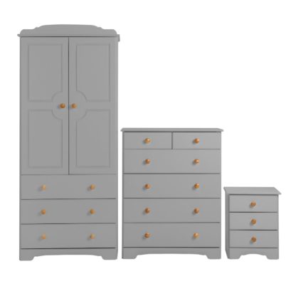 08cd9167fb5825bf130bb3454e0e7bda1165d39847d259da6f3a6543c89199fd.jpg An Image of Argos Home 3 Piece 2 Door Wardrobe Set - Grey