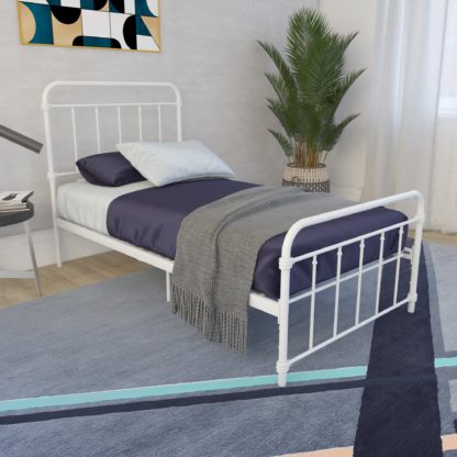 25702905867a3bcf49678251826a1478914968d3f4da66a1200fd395dab6dcbf.jpg An Image of Dorel Home Wallace Metal Bed Black