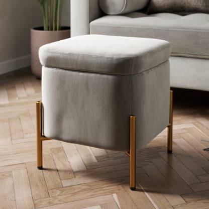 4e22d13c8c2f985133bce5819dbac8445edc599539101172f1f47784893e148a.jpg An Image of Ivy Velvet Storage Footstool Velvet Ivory