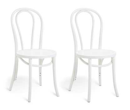 5f8d43bc25081797cd1e6312bdba959fd431f3d20d4dedc421b6c8c63f45238f.jpg An Image of Habitat Larsa Pair of Solid Wood Dining Chairs - White