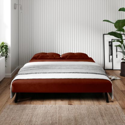 74f8fa5ca1a60c0290dacc86bdbdc4ecefd64bd15657f36a5e50ead0d75784cb.jpg An Image of Phoebe Double Velvet Sofa Bed Cosy Velvet Bottle Green