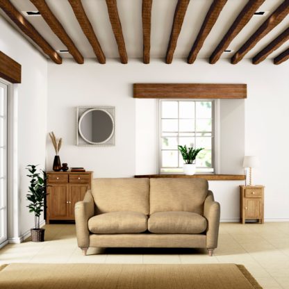 9fb9f54db79454e96a1289903d0e7cf96b9ccae7bf4c683d923f8b5de93e0ea0.jpg An Image of Hattie Slub Faux Linen 2 Seater Sofa Slub Faux Linen Ochre