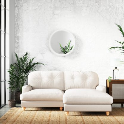bdb89c75a3050e0d25dee0a2b6224ab36cb3fecace184a090ebca8add9b1365f.jpg An Image of Martha Slub Faux Linen Corner Chaise Sofa Slub Faux Linen Ochre
