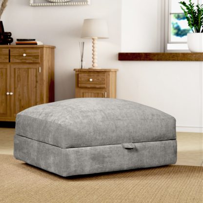 c9051d295a71311aacaf47d346efaab3caf451ea906c795b94449942e7212861.jpg An Image of Hattie Tonal Plush Chenille Storage Footstool Tonal Plush Chenille Aqua