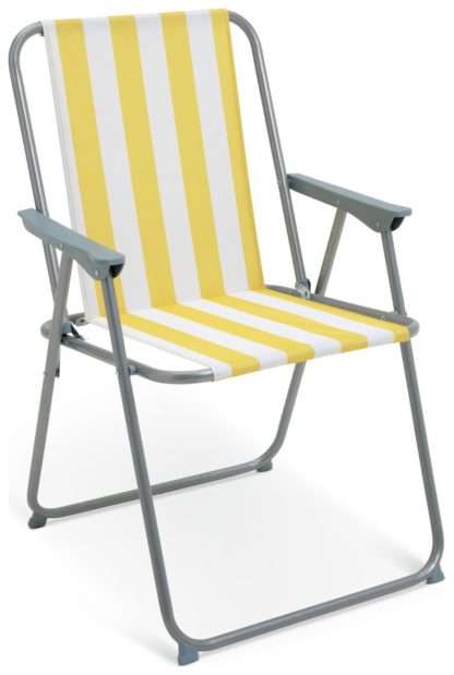 ce429cdfcbf6e7ecc1d4e2b8a02df2f5280d53f841f5b2516b12ed779541f224.jpg An Image of Habitat Folding Metal Garden Chair- Yellow