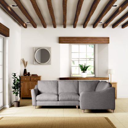 cf9677161c7dac84ad4f84bd11be7ffd5a2b6c0be3f41e1714545f0989ec5f43.jpg An Image of Hattie Slub Faux Linen Corner Sofa Slub Faux Linen Ochre