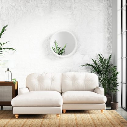 d8b25b97b93b6d82a1cd5d081d524e805854b11400e1c9fe863ce4e2bb9719a4.jpg An Image of Martha Slub Faux Linen Corner Chaise Sofa Slub Faux Linen Ochre