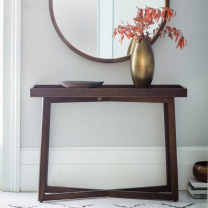 e0a2cf3f36546b8acc06fcfdf92714a800ddddac6c76068d98e533dad781de01.jpg An Image of Baytown Retreat Console Table Brown