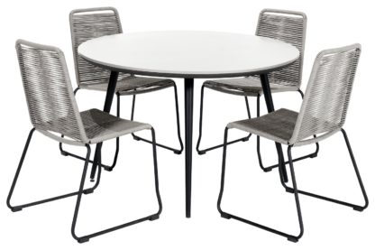 246f9359d1726c7d40c486a12a6177fa502a91151bf6b61b2e9c34255744f8b9.jpg An Image of Pacific Pang 4 Seater Metal Patio Set - Grey