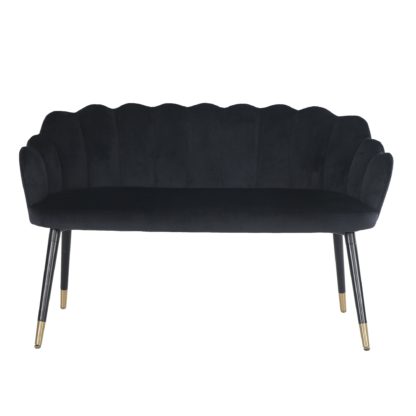 369f0dc8e849297424fee13ca4db0cd4fd49183ccc12533085070673babc03b1.jpg An Image of Vivian 2 Seater Dining Bench Seat, Velvet Black
