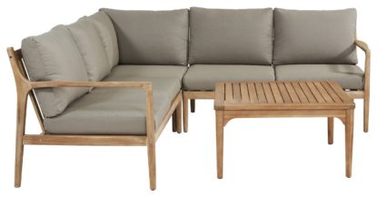 3bf9601c1d95e5e9db1fd176929fbb3669db20721d077082dd19a427adc33413.jpg An Image of Pacific Malta 5 Seater Wooden Garden Corner Sofa Set-Natural