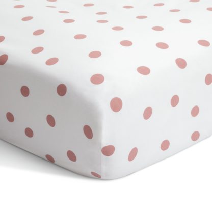 462724671e8d4cf4a744b89b70a61e5dff55789a49c08ea88426762fa5f6c235.jpg An Image of Habitat Spot Pink Fitted Sheet - Double