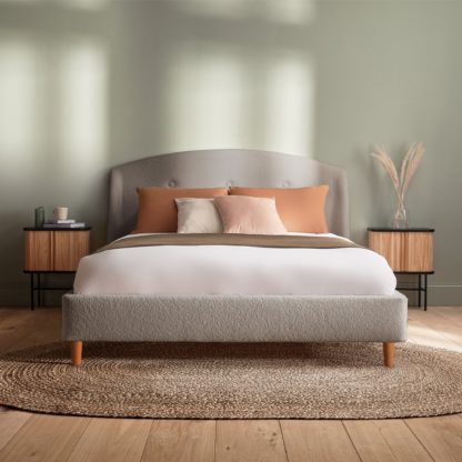 4b1f7aa7f0a8368eb86f17cdbbd8b36c476670b01636ea742dadfaa49b021360.jpg An Image of Silentnight Evana Bed Frame, Boucle Ivory