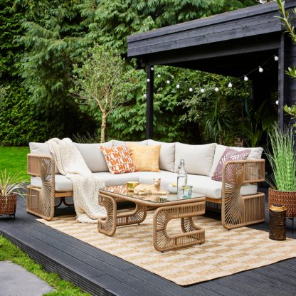 5158d0c5d4a6108813bd017862be1b9c74a266d8e8b63f5be0758da7fe91263c.jpg An Image of Amazonia Rope Corner Sofa Set Brown