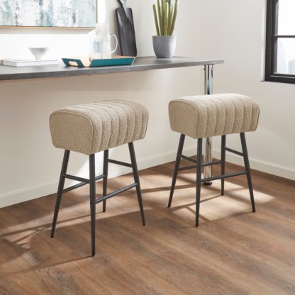 54ad19c0206dba526e1bde9b83d829a46a8b0fc074a4b2e9689ce1c15c9d2a89.jpg An Image of Bude Bar Stool, Boucle Mushroom