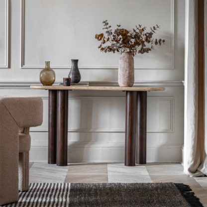 68b1e8c3b63267ca9abb1004d160eaa0707d7f5ef7ac1973f2ef7535919aceb5.jpg An Image of Thimbley Console Table Brown