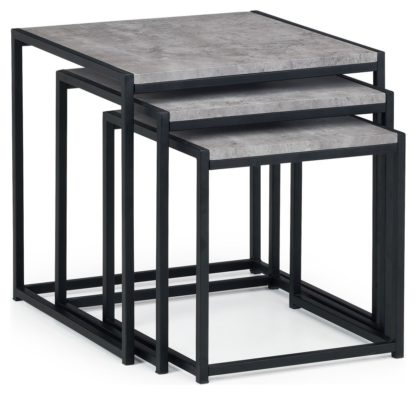 92861feccae27b37af7b9d2720b21de4e854dab67ab34d059fb4f2363c92db5e.jpg An Image of Julian Bowen Staten Nest of 3 Tables - Black & Grey