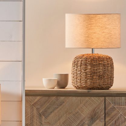 An Image of Acer Natural Woven Table Lamp Natural
