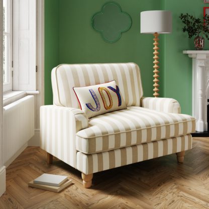 9c9672bafd35e43162d67c615811e685bece3e813eb980a815e9b1832e6612c7.jpg An Image of Beatrice Woven Stripe Snuggle Chair Woven Stripe Natural