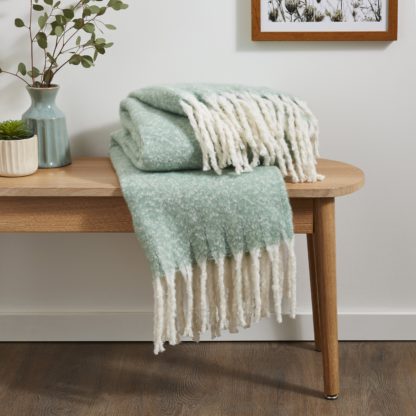 bbfbf579d4864b98aaa56d8fedb047c9523b410c289524609b1b08b590d95830.jpg An Image of Dunelm Teal Blue Mohair Throw 130cm x 180cm Teal (Blue)